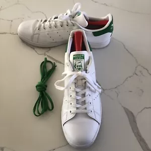 Taglia 12 - Adidas Stan Smith Fairway bianche verdi con lacci XL usate uomo US 12 - Foto 1 di 17