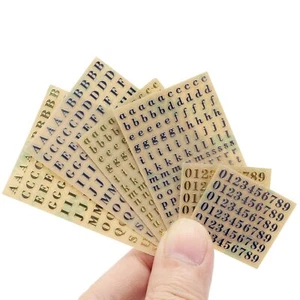 6 Sheets Small 0.12 inch Alphabet Number Stickers Mini Letters Stickers Glitt... - Picture 1 of 7