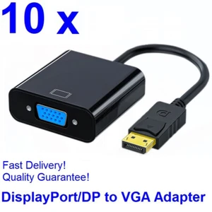 Lote 10 x DisplayPort DP macho a VGA hembra adaptador Display Port cables convertidor - Imagen 1 de 6
