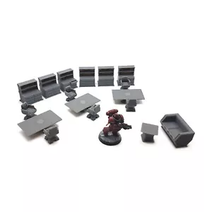 Juego de sala de investigación 28 mm Legión de ciencia ficción Wargaming objetivos mesa paisajes de guerra - Imagen 1 de 3