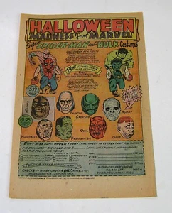 Disfraces de Ben Cooper vintage de los años 70 y máscara de goma anuncio impreso Spider-Man Hulk Monster - Imagen 1 de 1