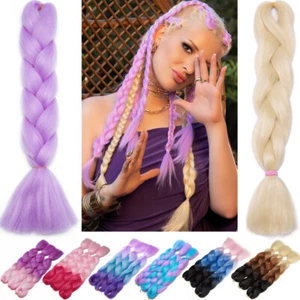 JUMBO Braiding Hair 60cm Hair Extension Synthetic Fiber Crochet Braid Natural - Picture 1 of 79