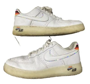 Nike Air Force 1 Low Be True 2020 Size 10.5 White Multicolored Pride Month - Picture 1 of 5