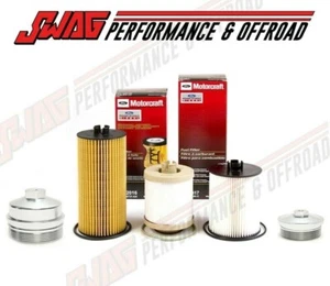 03-07 Ford 6.0 6.0L Powerstroke Fuel/Oil Filter Kit With Billet Aluminum Caps - Picture 1 of 4