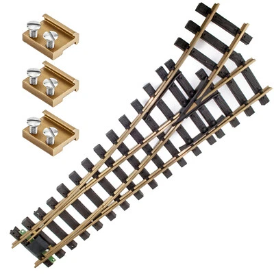 Weiche links Messing R3 120cm + Verbinder kompatibel Spur-G Gleise Gartenbahn - Bild 1 von 4