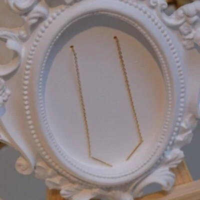 Pendientes de borla de oro amarillo de 14K, pendientes largos enhebradores de oro macizo, cadena de 14K Foto 1 de 4