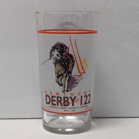 Kentucky Derby 122nd 1996 Drinking Glass Churchill Downs -Official Aramark Cover