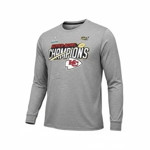 Camisa de fanáticos de los Kansas City Chiefs 2XL gris adulto campeones de la NFL manga larga para hombre - Imagen 1 de 5