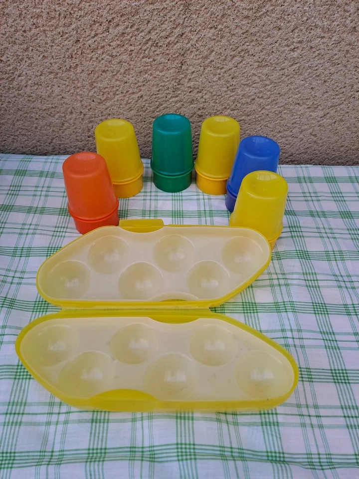 Lot de 6 Coquetiers Tupperware Et Boite 6 oeufs colorés - Photo 1/4