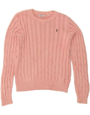 EE. UU. POLO ASSN. Suéter Jersey Mujer Cuello Redondo Reino Unido 12 Mediano Rosa Algodón SI02 Foto 1 de 3