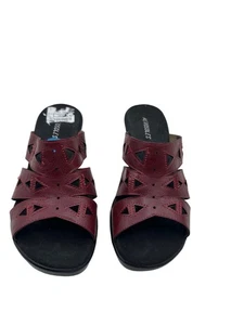 Sandalias cómodas informales de cuña sin cordones elegantes de negocios talla 10 en aerosoles rojas - Imagen 1 de 7