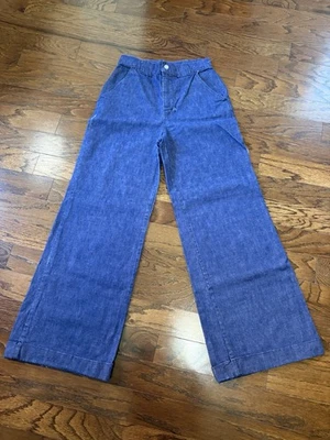 Винтажные джинсы из денима 1970-х Sears Jr Bazaar Bell синие широкие штанины высокая талия 27x29 - Изображение 1 из 4