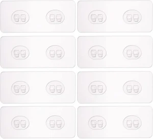 8 Pack Shower Caddy Adhesive for Replacement, Transparent -8pcs 2 Hooks  - Picture 1 of 7