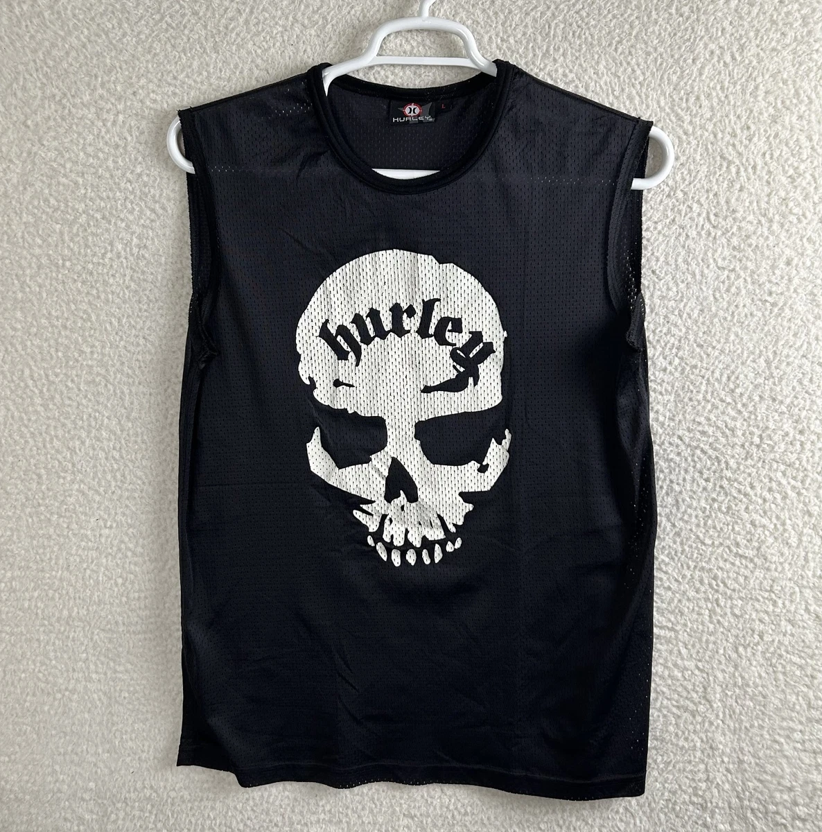 Hurley Herren T-Shirt 'Skull Driftin' – Kurzärmlig, 100% Baumwolle, Mit Soft-Touch-Siebdruck