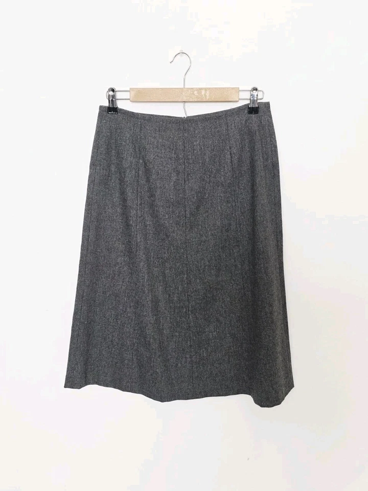Falda para mujer ISDA & CO mezcla de lana y cachemir línea A gris ropa de carrera talla 6 Foto 1 de 3