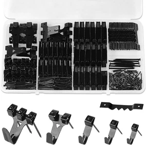 330PCS Picture Hangers Kit, Wall with Hooks, Sawtooth and Black - Picture 1 of 7