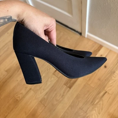 J. Renee Women's Block Pump Size 7.5 Dark Navy Blue  Heels Pointed Toe - Image 1 of 4