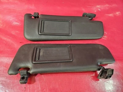 2012-2016 Fiat 500 Sun Visor Shade Left Right Set Nero Black w/ Basic Mirrors - Image 1 of 4