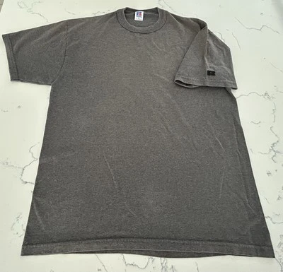 Vintage 1990s Russell Athletic Made In USA Blank Basic Gray T-Shirt M Foto 1 de 4