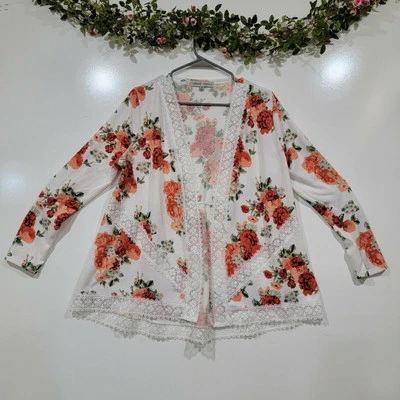 Cárdigan floral mediano Absolutamente famoso para mujer ribete de encaje coqueta Fairycore  Foto 1 de 4