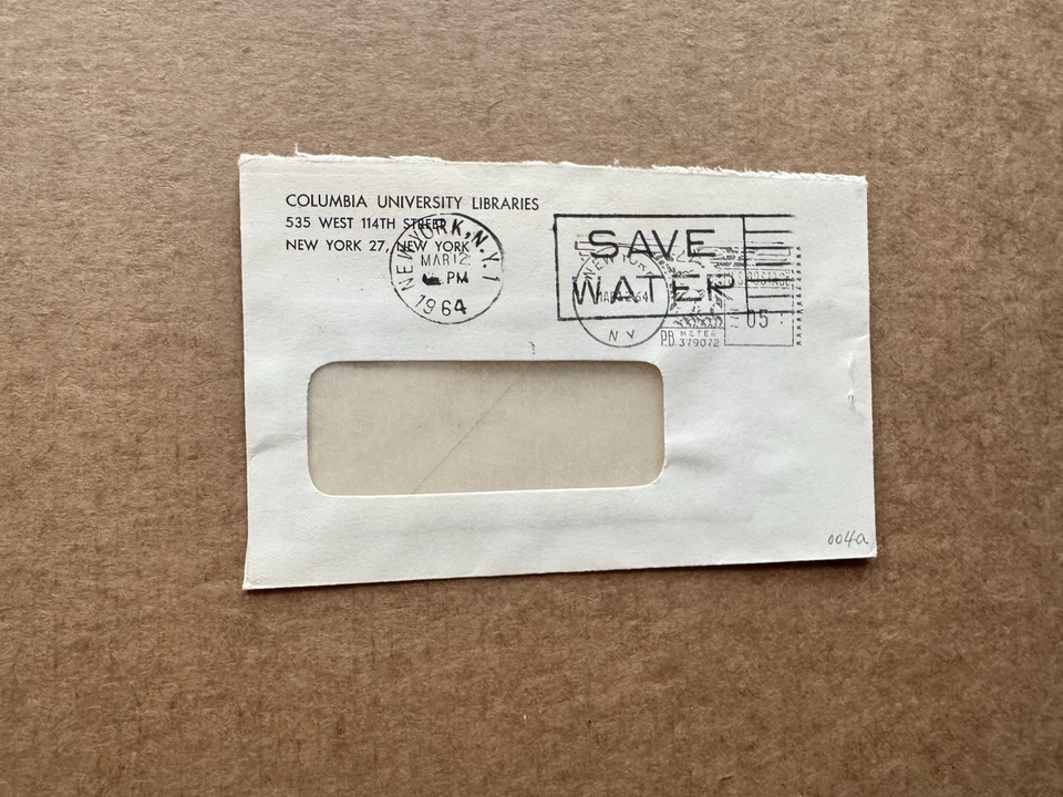 US University Thematic Meter Cover(04a)+1964 Columbia University +Save Water CXL - Image 1 of 2