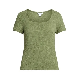 Blusa para mujer TIME AND TRU PUCKER TEE - verde oliva - talla XXL - NUEVA CON ETIQUETAS - Imagen 1 de 4