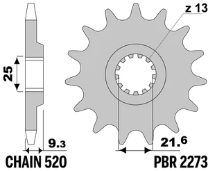 PBR-Ritzel in Stahl für KAWASAKI 300 Z300 2015-2018 14T - Picture 1 of 3