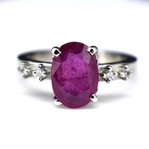 925 Sterling Silver 5 Cts UNHEATED Natural Pink Ruby Solid Ring US 7 - Picture 1 of 6