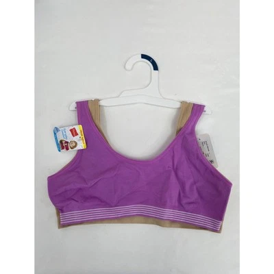 Paquete de 2 pulóveres sin costuras púrpura y beige talla L Hanes para niñas Foto 1 de 4