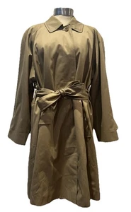 Vintage Aquascutum Trench Coat Sandstone Beige Mid Length Knee 10-12-14 Belted - Picture 1 of 21