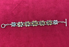 Doug Paulus dP India 925 Sterling Silver Citrine & Purple Flower Bracelet 7.5"L