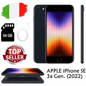 NUOVO Apple iPhone SE 3a Gen. - 64GB - Mezzanotte Nero (Sbloccato) ✔️SIGILLATO - Foto 1 di 8