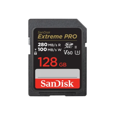 SanDisk Extreme PRO SDXC UHS-II Speicherkarte V60 128 GB Flash-Speicherkarte - Bild 1 von 3