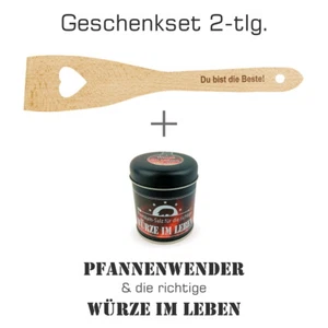 Geschenkset 2-tlg. „Du bist die Beste!“ Premium-Salz und Herz-Pfannenwender / Ge - Bild 1 von 1