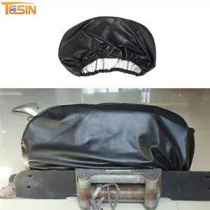 Black Leather Waterproof Winch Hood Dust Protector Parts for all Car Universal - Foto 1 di 9