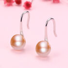 Beautiful Pink/Apricot Cultured Pearl Drop Earrings - in 925 Sterling Silver