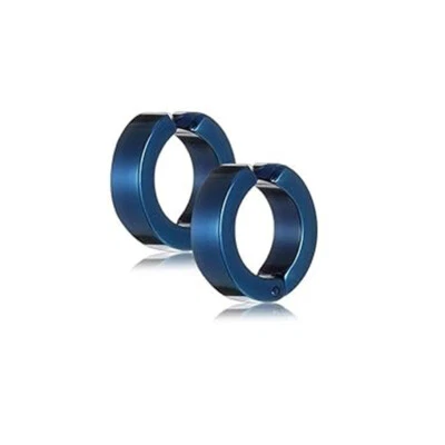1 par de pendientes de aro falsos de puño sin perforar de acero inoxidable con clip para hombres mujeres Foto 1 de 4