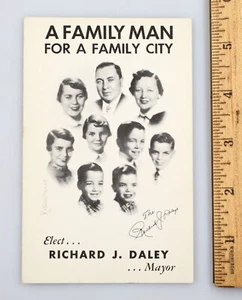 Early Vintage Richard J. Daley 1955 Chicago Mayor Political Campaign Card - Picture 1 of 2