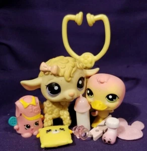 Littlest Pet Shop LPS 1002 gelb rosa Ente 1003 hellbraun lammgrün lila kuschelig - Bild 1 von 9