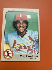 1983 Fleer St. Louis Cardinals Baseball Card #13 Tito Landrum NM+
