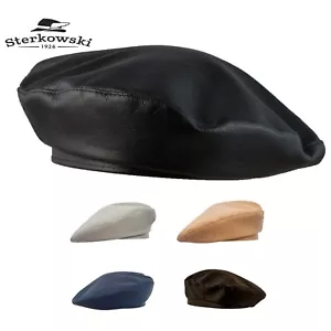 Sterkowski REBEL Leather Beret Breathable Military French Artist Beatnik - Picture 1 of 30