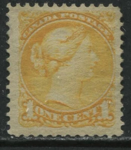 1870 Canada QV 1 cent yellow Small Queen mint o.g. hinged - Picture 1 of 1