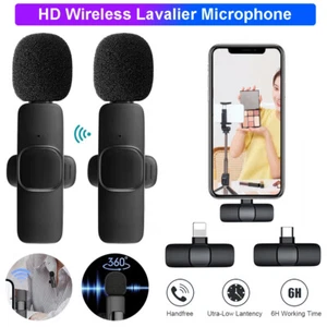 Wireless Lavalier Microphone Mini Mic For Android iPhone ipad Vlog Live Stream - Picture 1 of 21