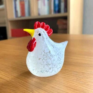 Mini Multicolor Crystal Glass Rooster Figurines Chicken Hand Blown Modern Decor - Picture 1 of 28