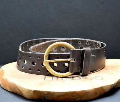 Mango Vintage Damen Gürtel Leder Jeans Taillengürtel Braun Größe 30 - Bild 1 von 4