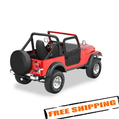 Bestop 51778-15 2-Piece Full Fabric Door Set, Black Denim for 1976-1986 Jeep CJ7 Foto 1 de 4