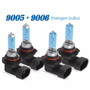 4X 9005+9006 Combo Headlight Hi Lo Beam 4200k For GMC Sierra 1500 2500 HD 95-06 - Picture 1 of 16