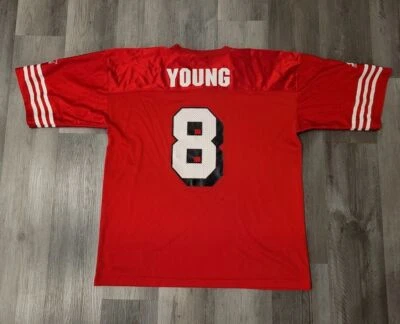 Camiseta 49ers autêntica vintage vermelha 1995 Starter #8 STEVE YOUNG tamanho 54/XXL - Imagem 1 de 4