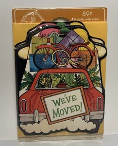 Vintage We’ve Moved Cards Drawing Board Greeting Cards + Envelopes Set - Picture 1 of 2