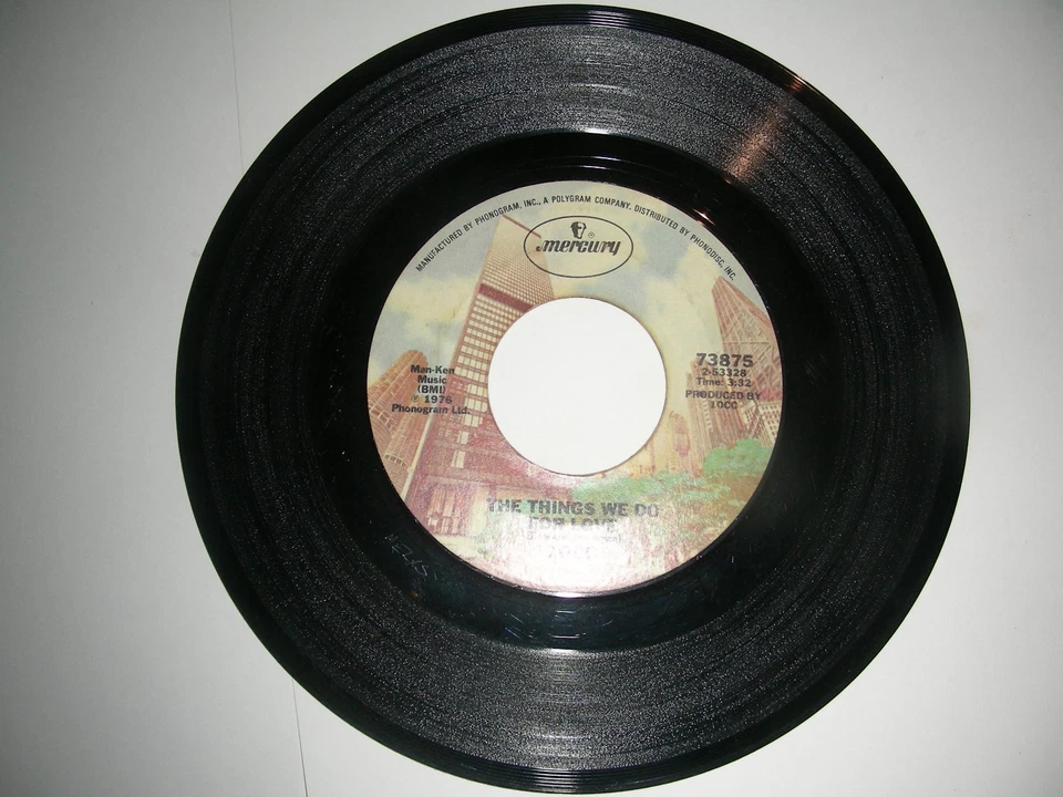10cc - The Things We Do For Love / Hot To Trot  45  Mercury VG 1976 - Image 1 of 1